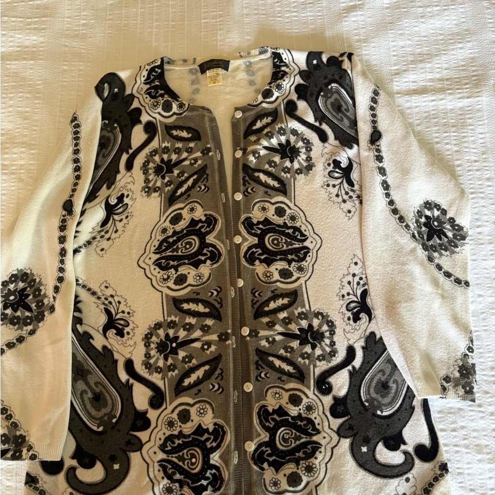 J.Elizabeth Black and White Knit Cardigan